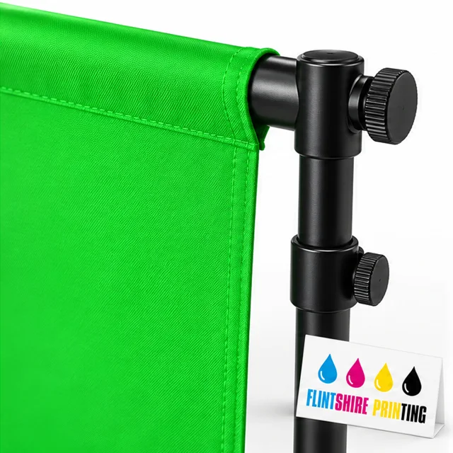 Green Screen Backdrop: Flintshire Printing branded detail or alternative view example