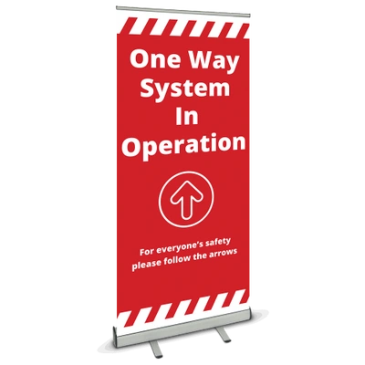 850 Roller Banner - One Way Alert
